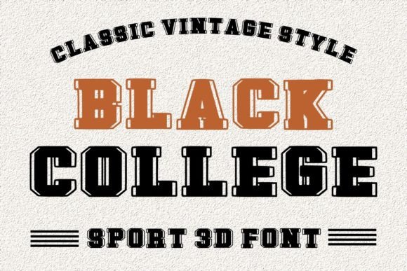 Black College Font: Vintage Sport Charm for Handmade Labels & Holiday Designs