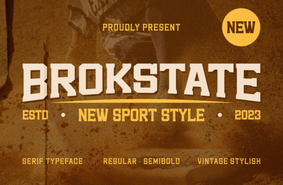Brokstate: A Bold Display Font for Handmade Makers