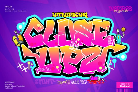 Close Upz: A Bold Graffiti Display Font for Digital Branding
