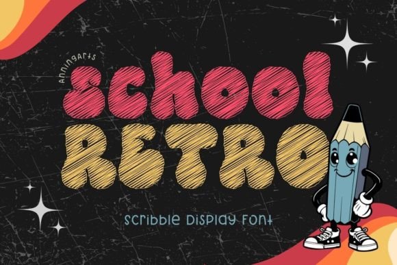 School Retro: A Playful Display Font for Handmade Brands