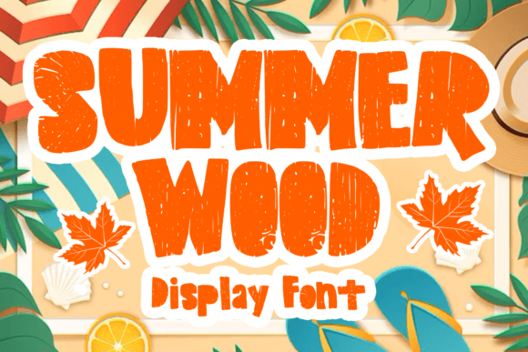 Summer Wood: A Bold, Textured Display Font for Crafters